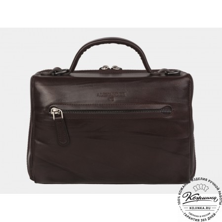 Женская кожаная сумка "Крис" (коричневая)